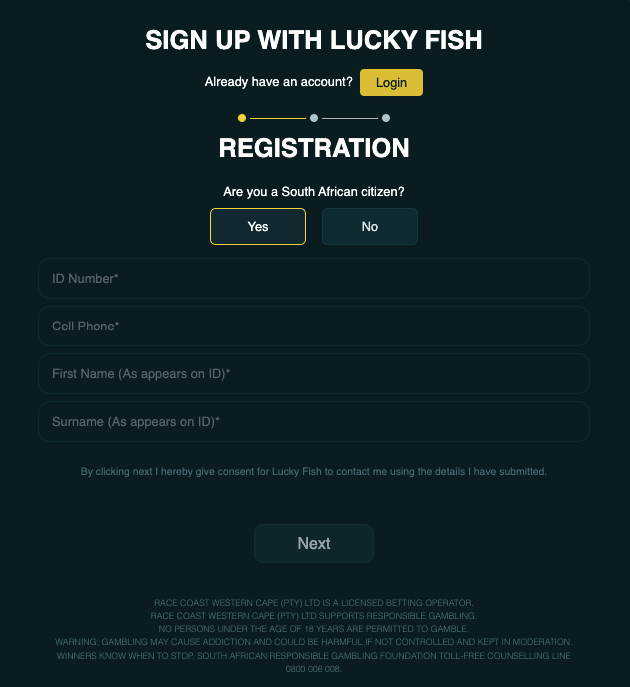 Lucky Fish Registration